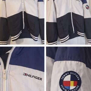 Tommy Hilfiger Blue and White Colorblock Jacket